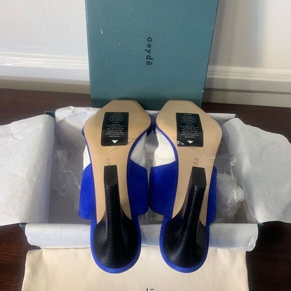 Aeyde Serena double band heeled suede sandal size EU 42 or US 12, new in box - Picture 6 of 12